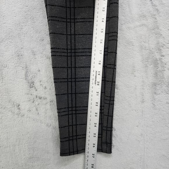 Style&Co Pants Womens M Gray Black Plaid Pull On Mid Rise Ponte Leggings Office - Picture 10 of 12